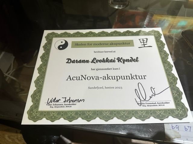 Sertifikat AcuNova-akupunktur